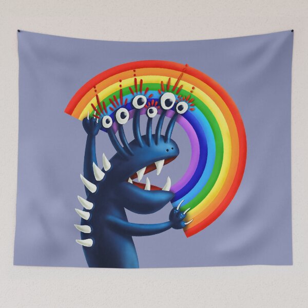 Item preview, Funny Monster With Colorful Rainbow designed and sold by Boriana Giormova.