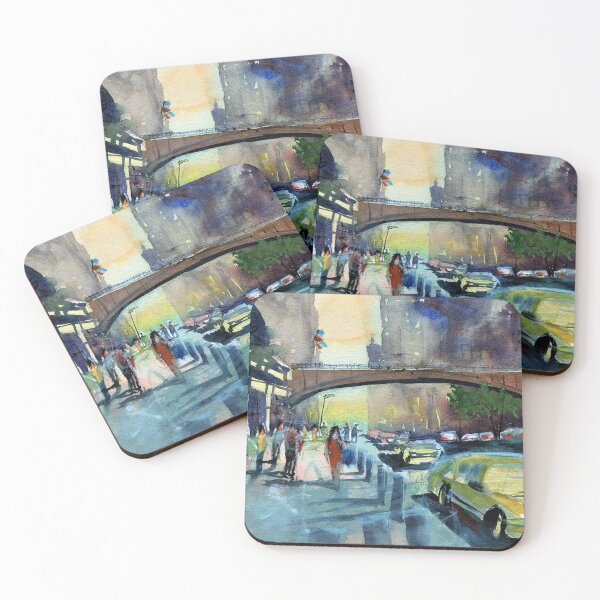 Item preview, Busy Street Scene painting  designed and sold by darrenyeoart.