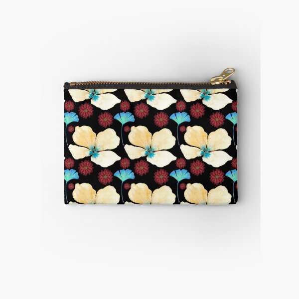 Item preview, black botanical pattern yellow flower and gingko leaf designed and sold by AnnaBaldon.