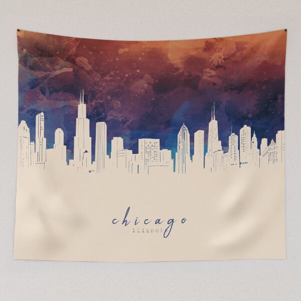 Item preview, chicago skyline designed and sold by BekimART2.