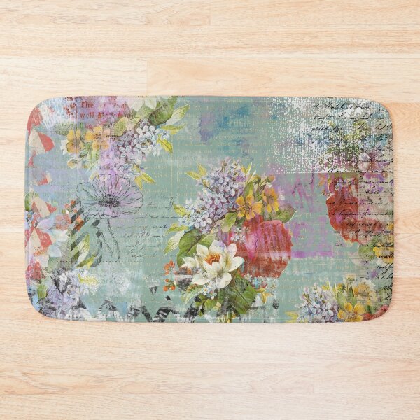 Item preview, Grunged Florals on Green designed and sold by Rainbows Galore.