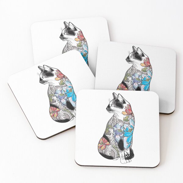 Item preview, Cat in Lotus Tattoo designed and sold by runcatrun.