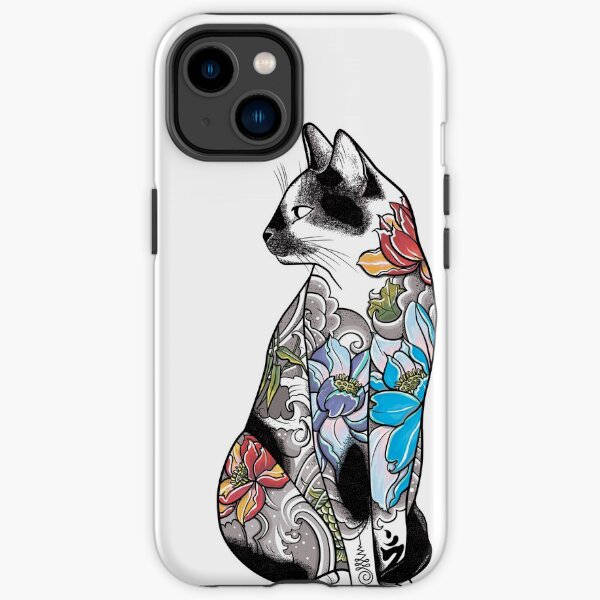 Cat in Lotus Tattoo iPhone Tough Case