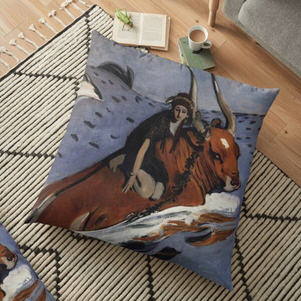 The Rape of Europa, Artwork, Artist: Valentin Serov, Created: 1910 Floor Pillow