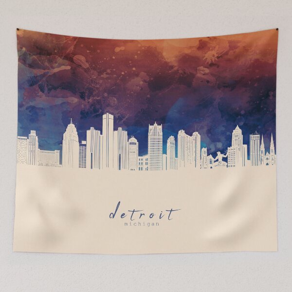 Item preview, detroit skyline designed and sold by BekimART2.
