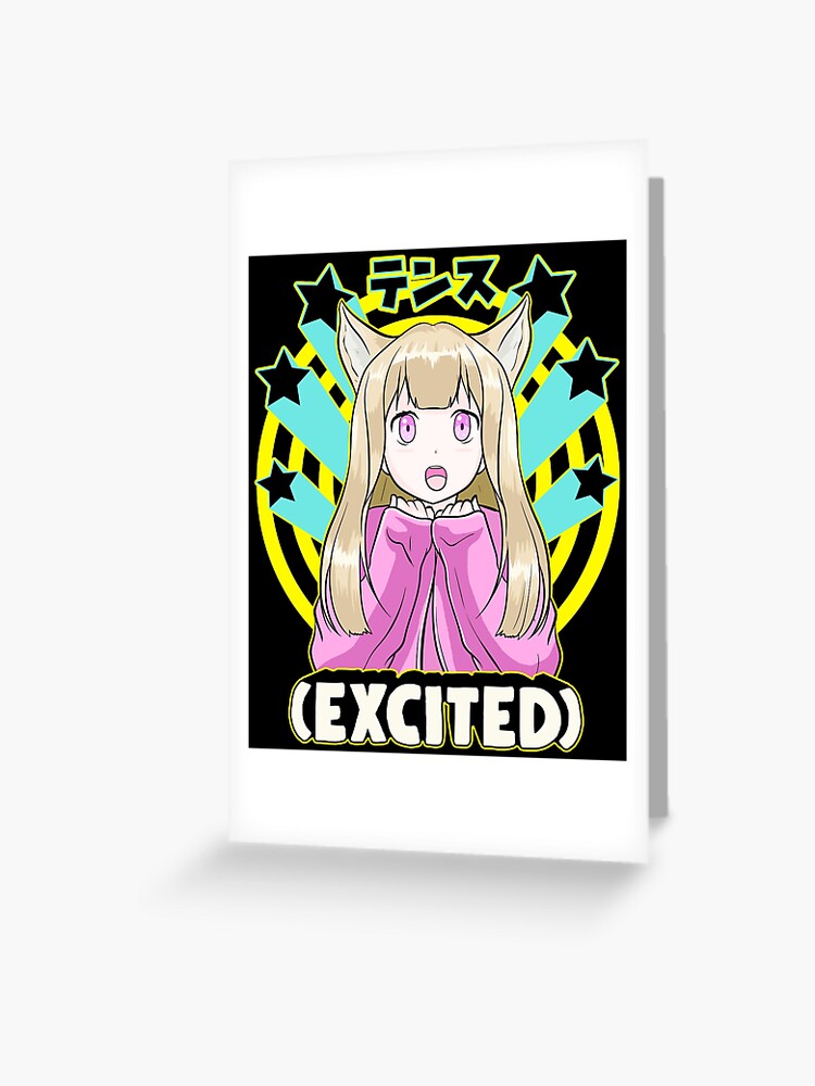 Anime Japanese Girl Manga Excited Face Cute Otaku Greeting Card By Perfectpresents Redbubble anime japanese girl manga excited face cute otaku greeting card by perfectpresents redbubble