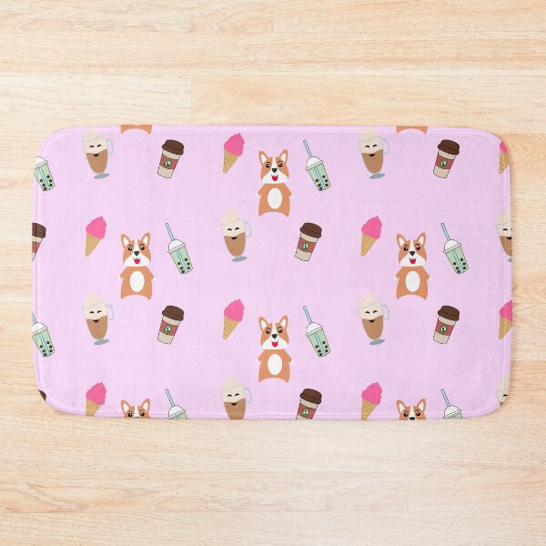 Item preview, kawaii dog with americano coffee, latte, bubble tea, and ice cream designed and sold by Ralph Hossepian.