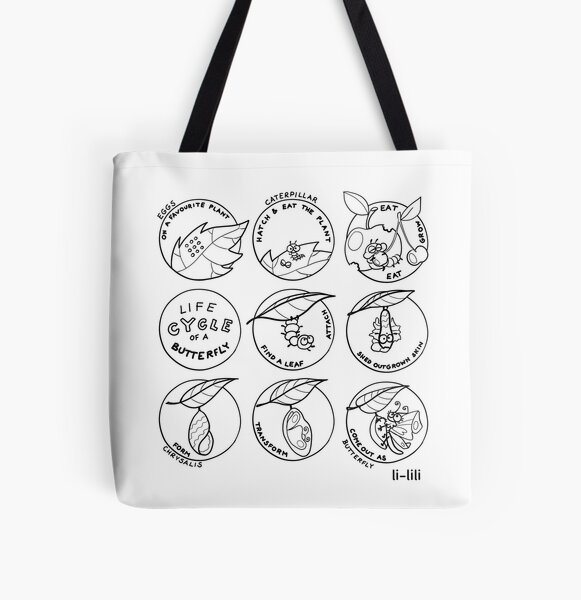 Cycle of Butterfly Life All Over Print Tote Bag