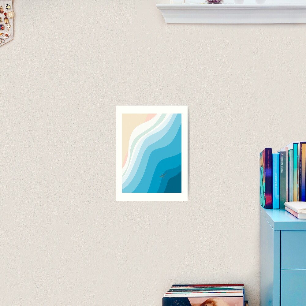 Aerial Shark Beach Art Print