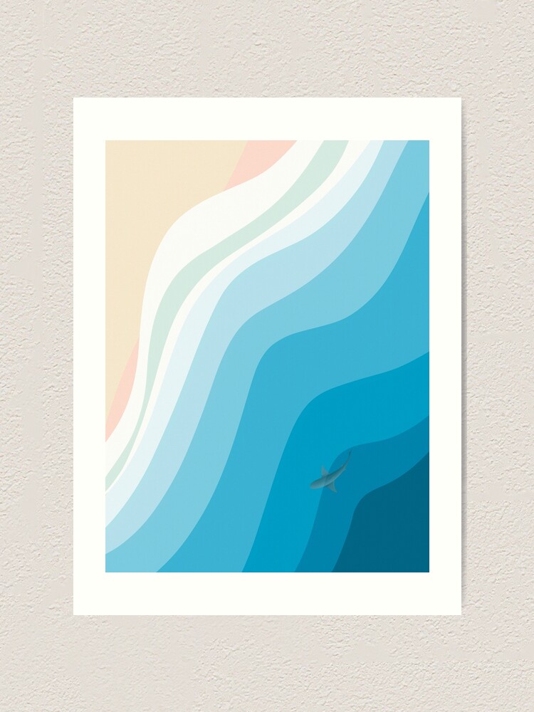 Alternate view of Aerial Shark Beach Art Print