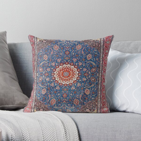 Sarouk Antique Persian Rug Print Throw Pillow