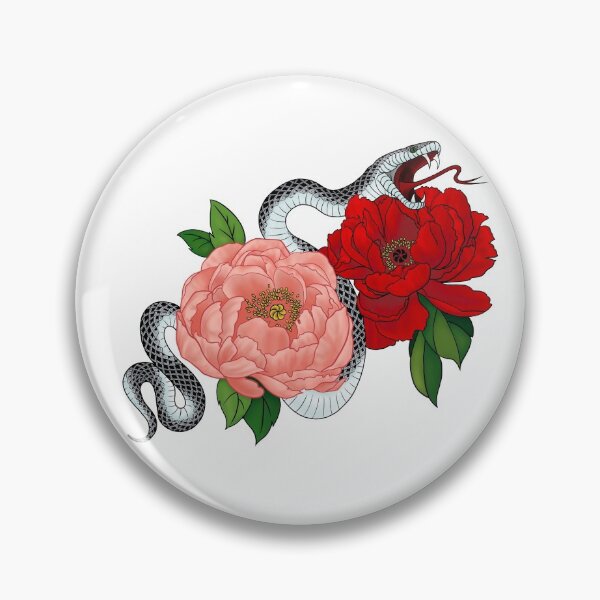Item preview, Snake and flowers designed and sold by dollyxdaydreamx.