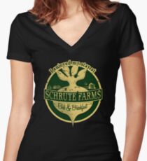 I enjoyed my stay at Schrute Farms (Green) Women's Fitted V-Neck T-Shirt