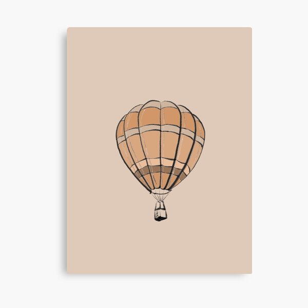 Item preview, Hot air brown balloon Illustration line drawing Art, line drawing, minimalist nursery art, baby art designed and sold by Prints Actually.