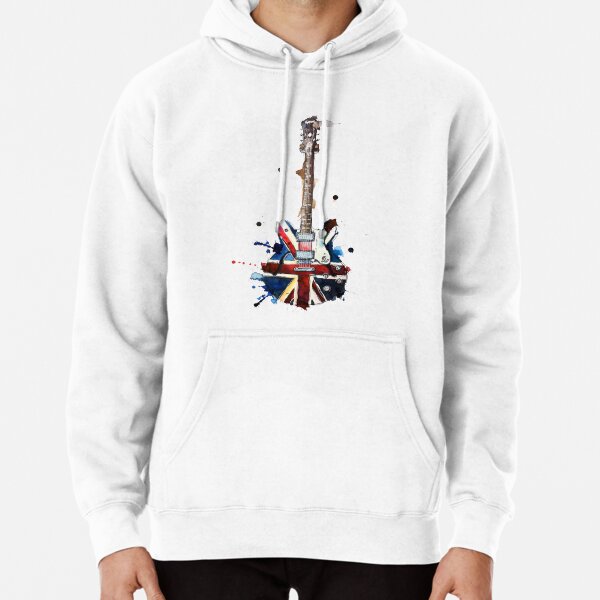 union jack epiphone oasis electric guitar Pullover Hoodie