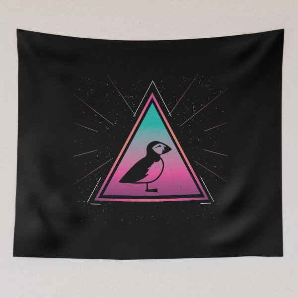 Item preview, Colorful Puffin Geometrical Triangle Seabird Retro Style graphic designed and sold by Grabitees.