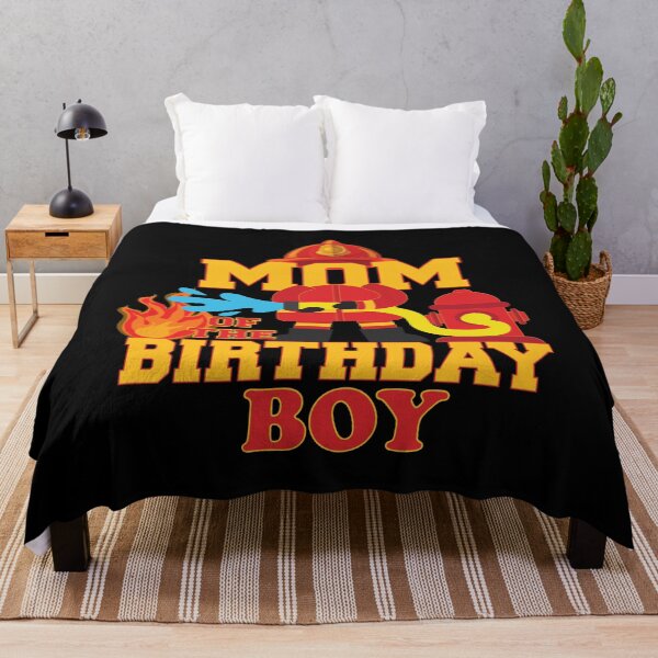 Item preview, Mom Of The Birthday Boy Firetruck Firefighter Party print designed and sold by Grabitees.