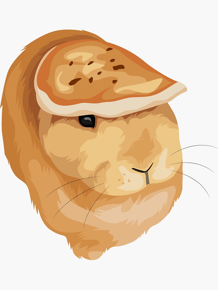 Thumbnail 3 of 3, Sticker, Pancake on a Rabbit designed and sold by chonkyanimals.