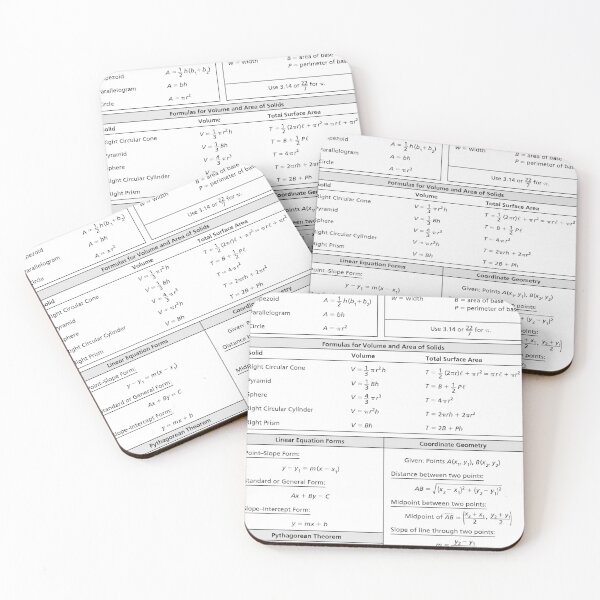 Item preview, List of Mathematic Formulae Cheat Sheet designed and sold by jeffgreen123.