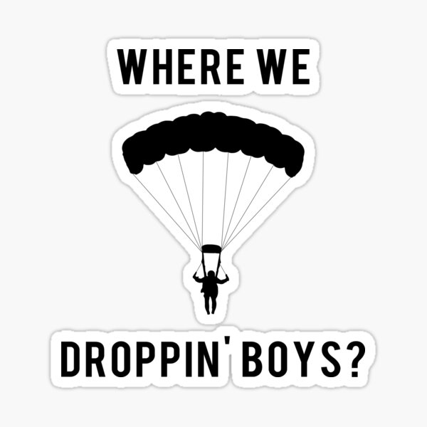 WHERE WE DROPPIN' BOYS BLACK| WARZONE Sticker
