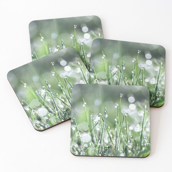 Item preview, Beautiful wet grass by morning dew water under sunlight macro designed and sold by Grégory DUBUS.