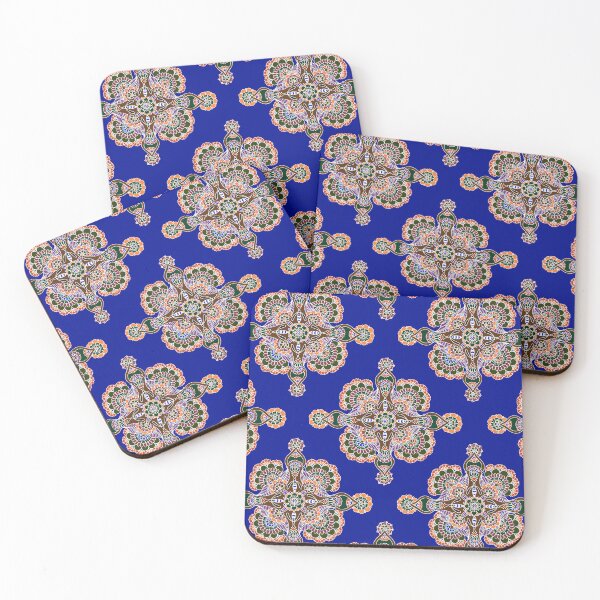 Item preview, Blue Bee Mandala || Insects || Henna  designed and sold by Hilary Leslie.