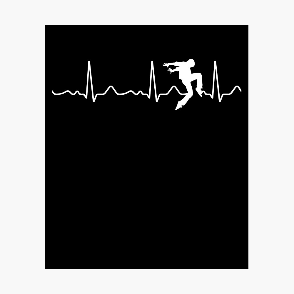 Breakdance Herzschlag Herzlinie Puls Ekg Weiss Poster Von Mohja Design Redbubble