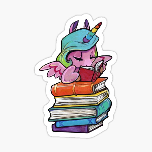 Rainbow Library unicorn Sticker