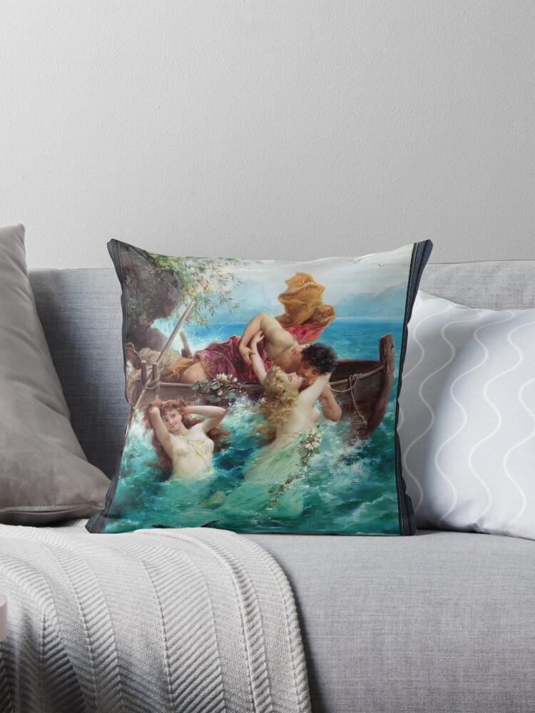 A Fisherman's Delight by Hans Zatzka Decorative Art Print Throw Pillow