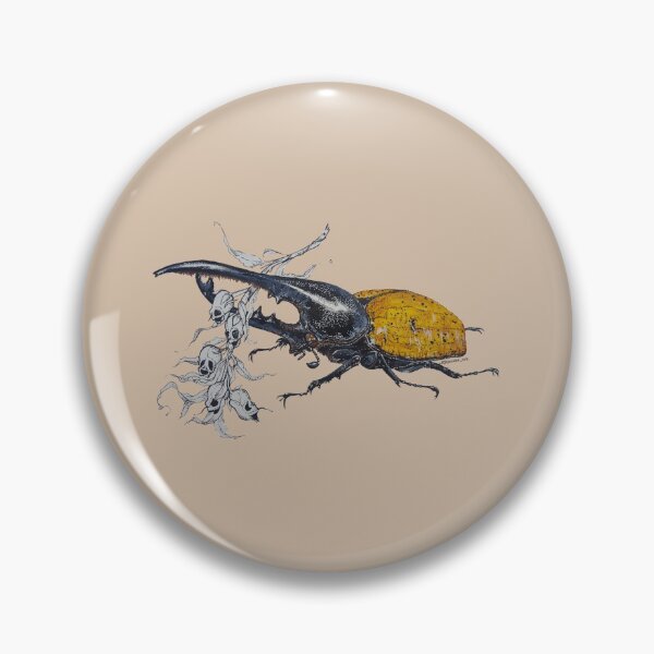 Item preview, Dynastes hercules Beetle and snapdragon pods designed and sold by bluejayknits.