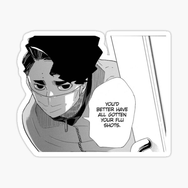 Sakusa Haikyuu Manga Cap Sticker