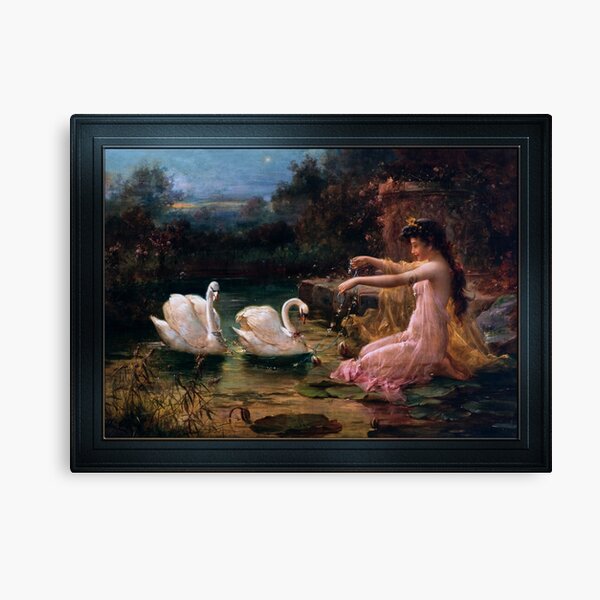 At The Swan Lake by Hans Zatzka Canvas Print