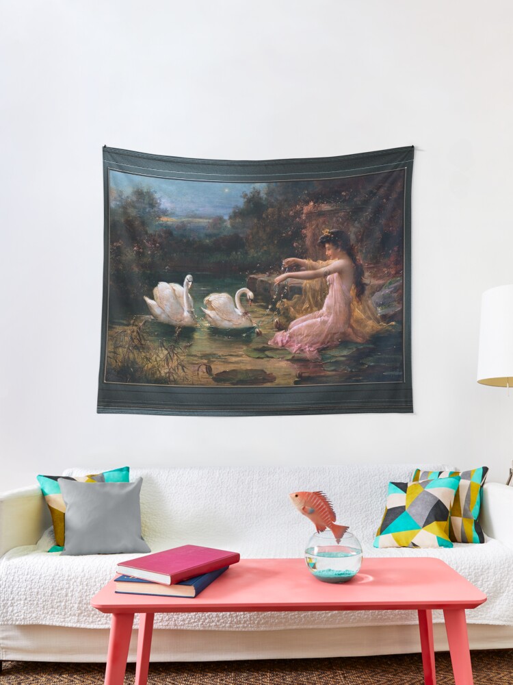 At The Swan Lake By Hans Zatzka Tapestry For Sale By Xzendor7 Redbubble