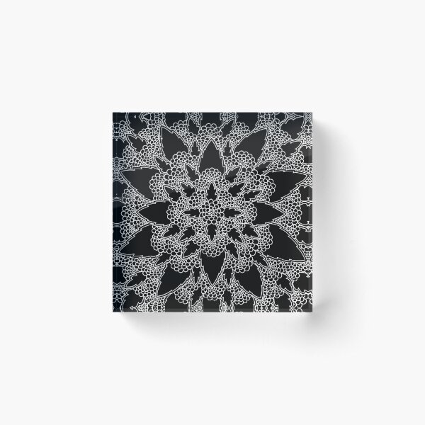 Item preview, Black and White Bloom || Henna Flower || Abstract designed and sold by Hilary Leslie.