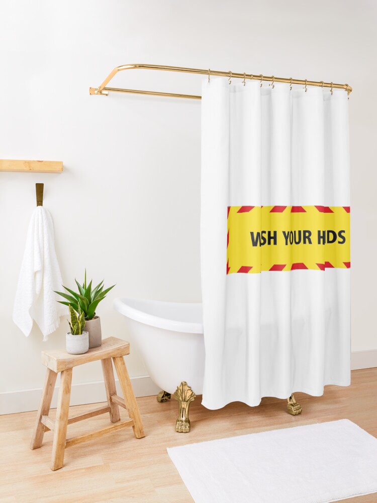 Alternate view of NDVH Wash Your Hands (coronavirus) Shower Curtain