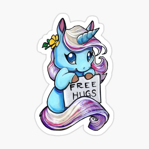 Free hugs emotional support unicorn Sticker
