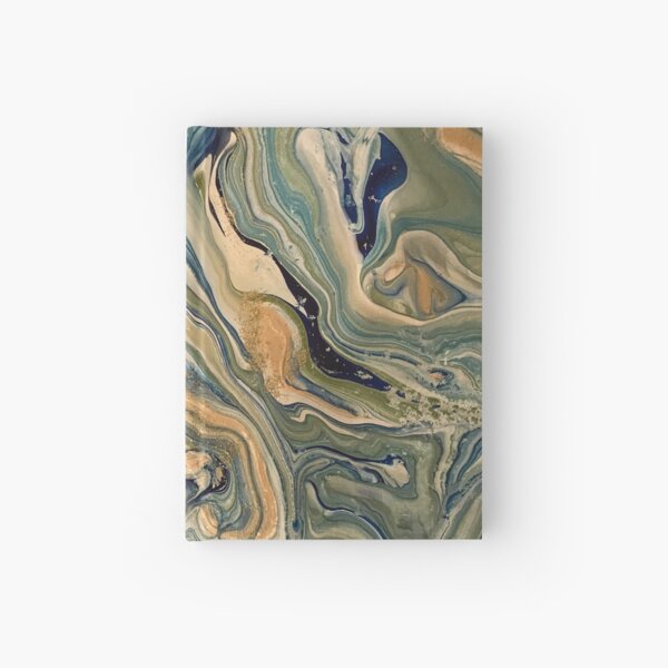 Poured paint on canvas Hardcover Journal