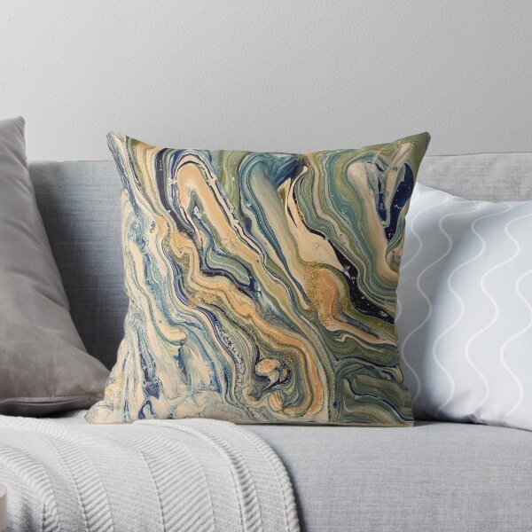 Poured paint on canvas Throw Pillow