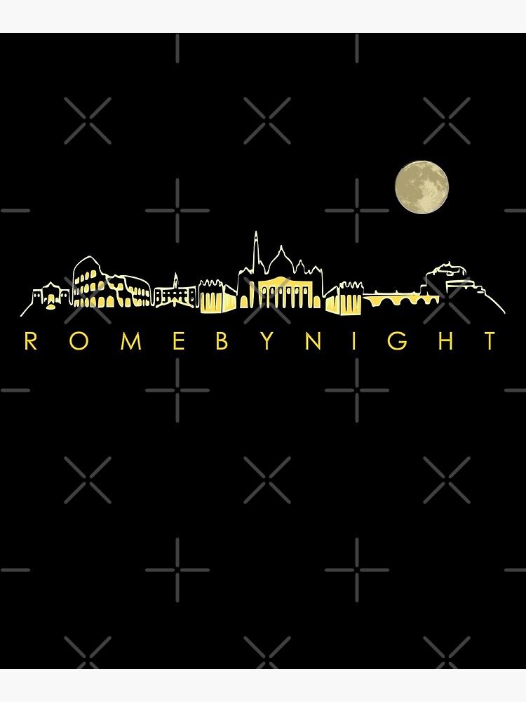 Rome By Night Panorama Roman City Silhouette by thespottydogg