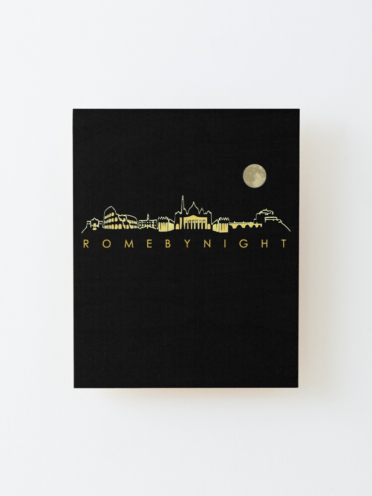 Alternate view of Rome By Night Panorama Roman City Silhouette Mounted Print