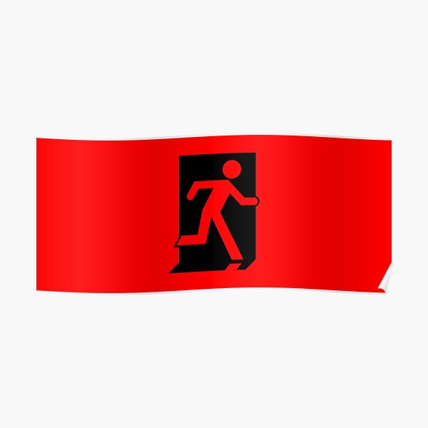 "Running Man Exit Sign, Right Hand" Poster by cheapexitsigns Redbubble