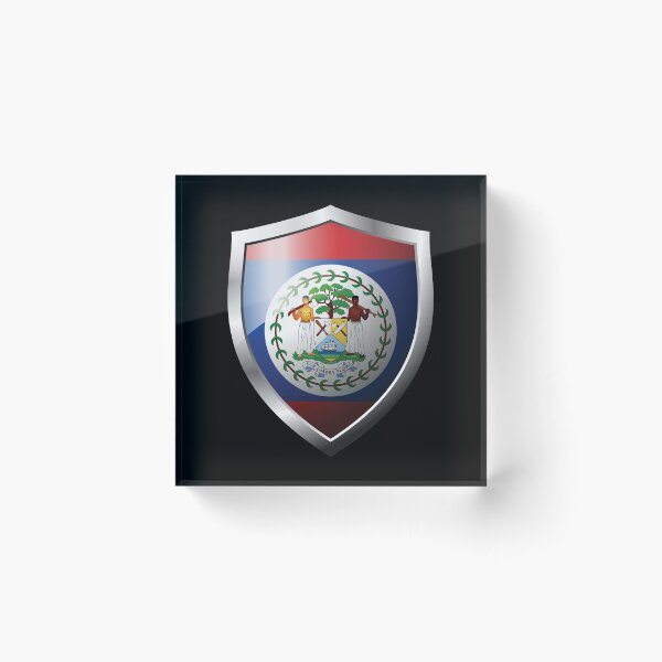 Item preview, Strong Belize Flag Shield Country designed and sold by HelloFromAja.