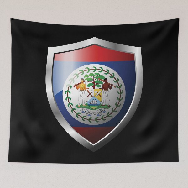 Item preview, Strong Belize Flag Shield Country designed and sold by HelloFromAja.