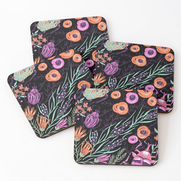 Item preview, Nature floral pattern background with insects designed and sold by PeterProtozoa.