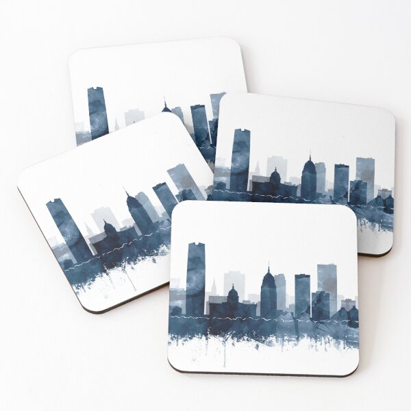 Item preview, Oklahoma City Skyline Blue Watercolor by Zouzounio Art designed and sold by zouzounioart.