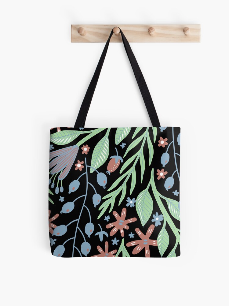 Color Floral Flower Leave Natural Pattern Design Background Pastel Tote Bag