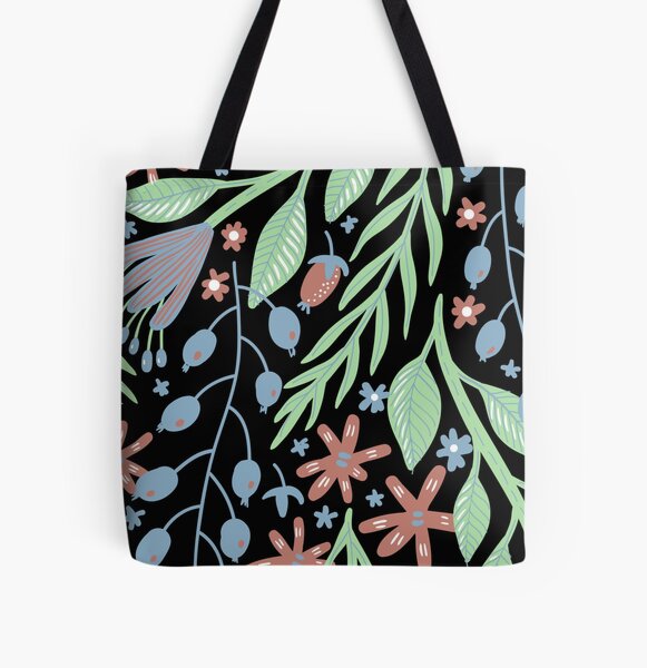 Color Floral Flower Leave Natural Pattern Design Background Pastel Tote Bag