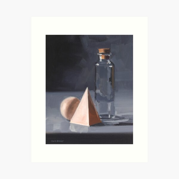 Bottle With Wood Blocks Art Print