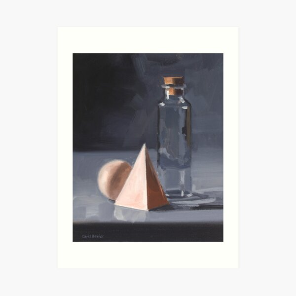 Bottle With Wood Blocks Art Print