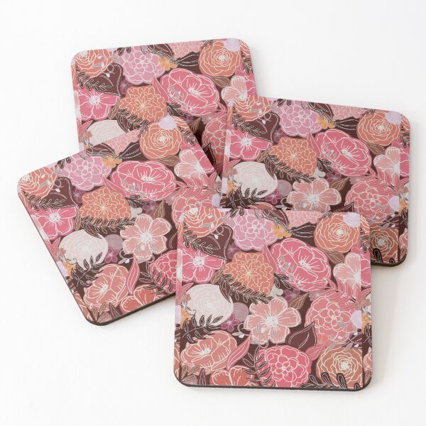 Item preview, pink and orange flowers  designed and sold by melsd00dles.